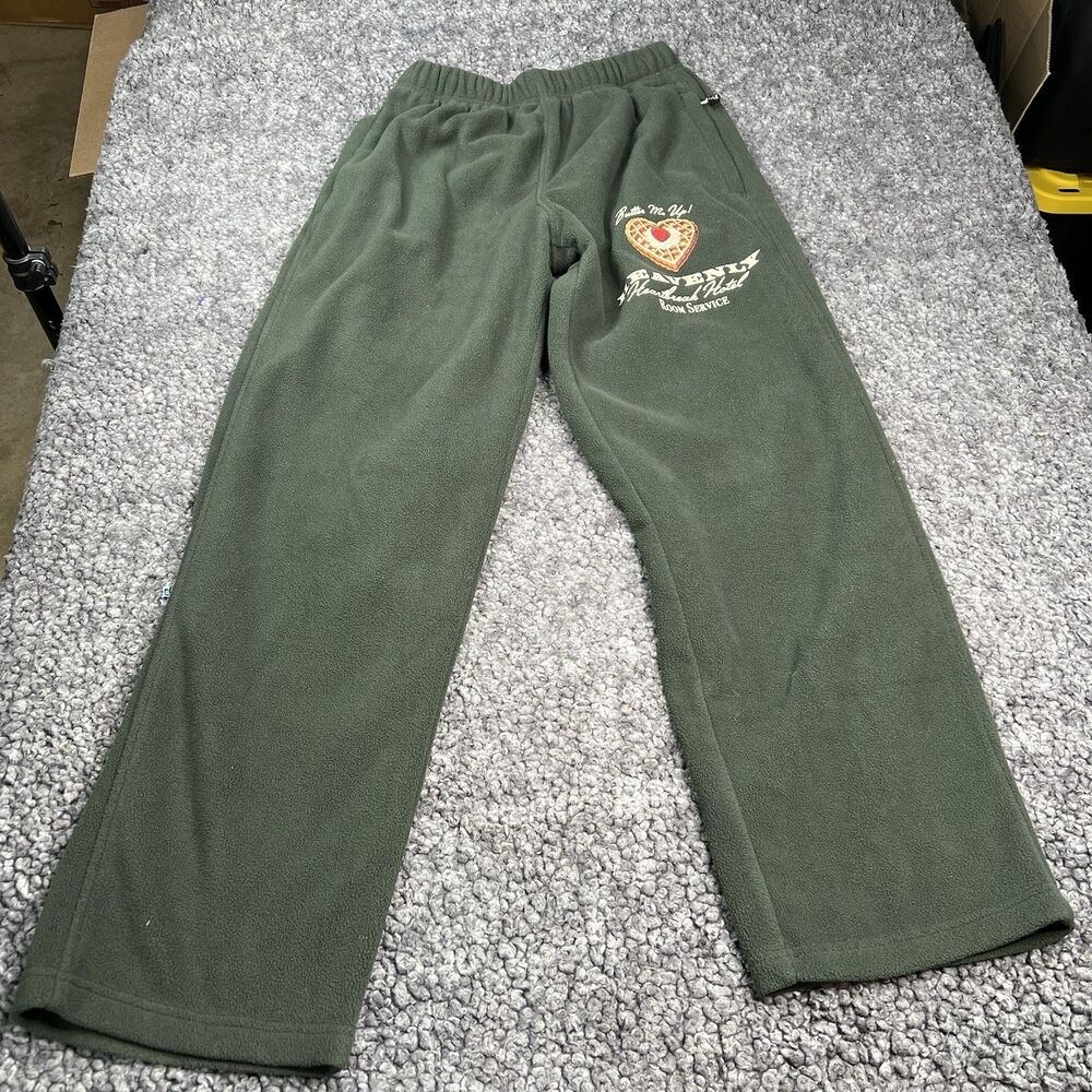 Boys Lie Heavenly Room Service Fleece Pants Green Small GUC